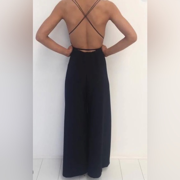 Natalie Rolt Khloe Jumpsuit Black Australian Designer Small/Medium ASOS Dion Lee - Picture 2 of 6